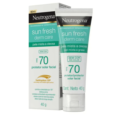 Neutrogena Sun Fresh Protetor Solar Facial Derm Care FPS70 – 40g (5 opções)