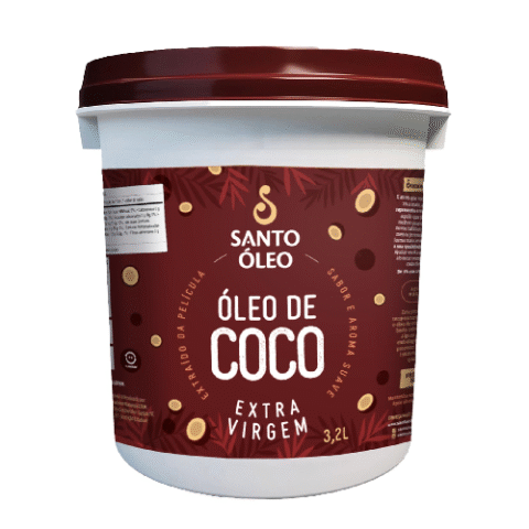 Óleo De Coco Extravirgem Balde 3,2L Santo Óleo