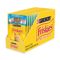 Pack 15 Sachês Purina Friskies Ração Úmida Para Gatos Peixe Branco Ao Molho 85g