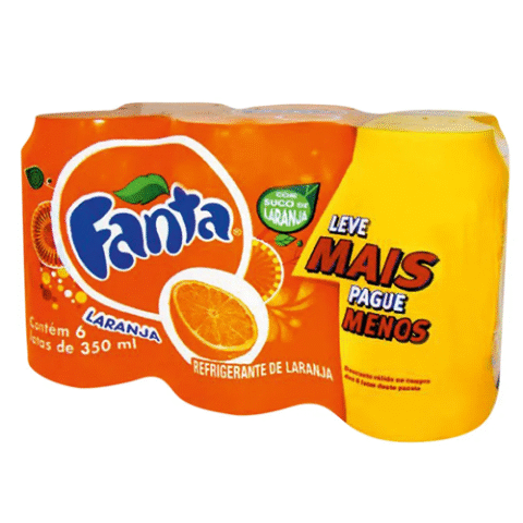 Pack 6 unidades Fanta Laranja 350ml
