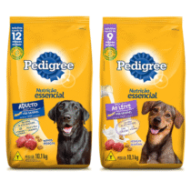 Pedigree Ração Nutrição Essencial Para Cães Carne ou Carne Ao Leite 10.1kg