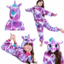 Pijama Unicórnio Infantil Macacão Kigurumi Menina