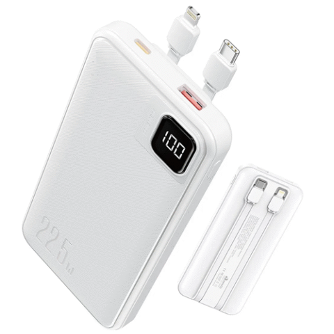 Power Bank Carregador Portátil Universal 10.000mAh PD 22.5W c/ 2 Entradas Display Digital