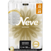 Pack 32 Rolos de Papel Higiênico Supreme Folha Tripla 20m Neve