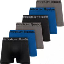 Kit 6 Cuecas Boxer Reebok Sem Costura Microfibra Original