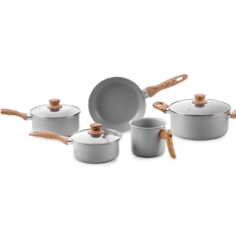 Jogo de Panelas 5 Peças Ceramic Life Easy Brinox Cinza