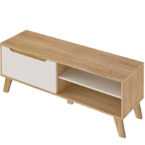 Rack para Tv ate 60″ com porta basculante LOTUS cor Carvalho com Off White – Artely