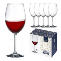 Jogo 6 Taças Cristal Titanium Vinho Tinto 580ml