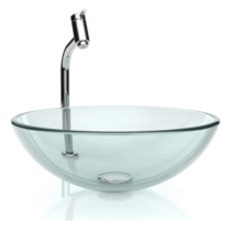 Cuba Pia De Apoio Vidro Redonda 29cm Transparente