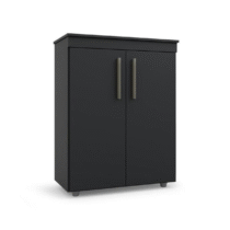 Armário Organizador Bonatto 2 Portas Buffet Balcão Multiuso Cor Preto