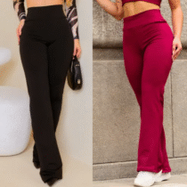 Calça Legging Flare Bailarina Leg Boca De Sino Cintura Alta