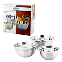 Conjunto de Tigelas Inox 3 Peças Suprema Brinox Aço Inox