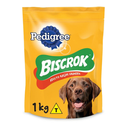 Biscoito Pedigree Biscrok Para Cães Adultos Raças Grandes 1Kg