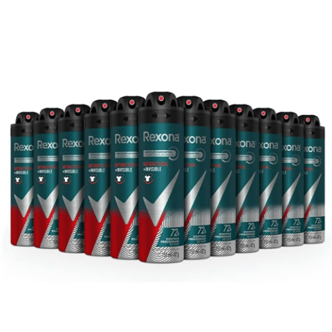 Rexona 12 Unidades Desodorante Antitranspirante Aerosol Antibac + Invisible 150ml