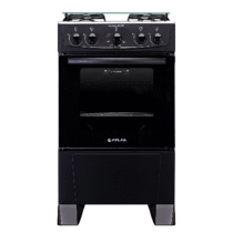 Fogão 4 Bocas Preto com Mesa Inox Atlas Coliseum Plus