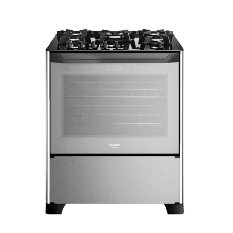 Fogão 5 bocas Dako Magister Style com Mesa de Vidro e Tripla Chama – Bivolt