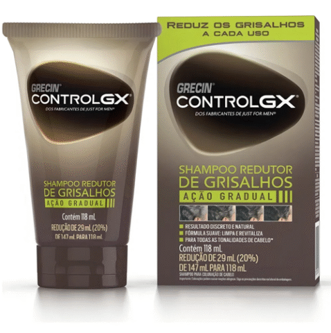 Shampoo Redutor de Grisalhos Grecin Control GX Para Todas os Tons Cabelo 118ml