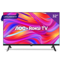 Smart TV 32″ HD AOC Roku 32S5045/78G HDMI 1 USB Wifi Conversor Digital