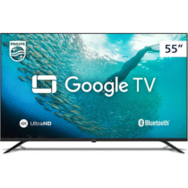 Smart TV 55″ 4K UHD LED Philips HDR Wi-Fi Bluetooth Google TV e Comando de Voz 3 HDMI 2 USB