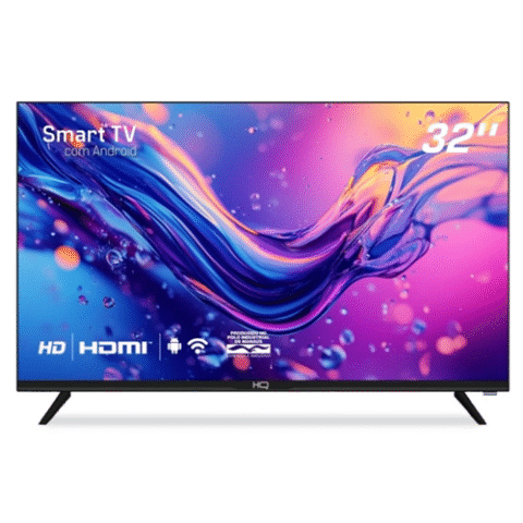 Smart TV HQ 32″ HD Tela sem Bordas Sistema Android Design Slim