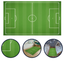Tapete Infantil Campo Futebol 118cm x 0,70cm Quarto Antiderrapante Antitermico Lavavel