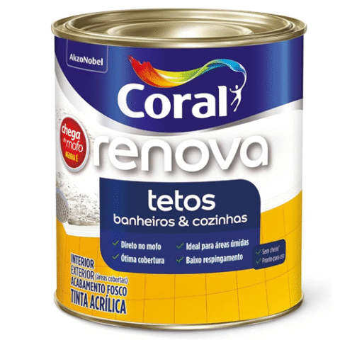 Tinta Coral Acrílica Fosco Chega de Mofo Econômico 900ml Branco