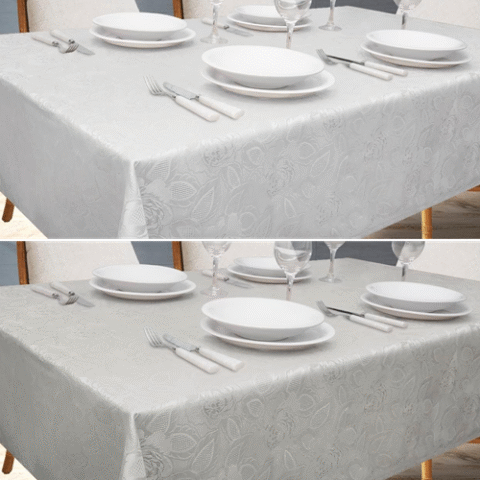 Toalha de Mesa 6 Lugares Retangular 2,00m Em Jacquard Admirare (8 cores)