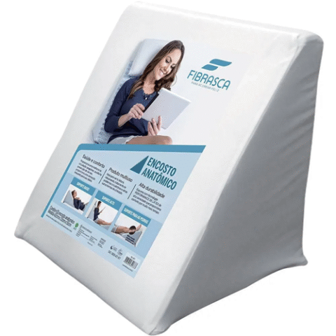 Travesseiro Triangular Encosto Anatômico Branco Fibrasca