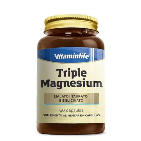 Vitaminlife Triple Magnesium 260Mg (Malato + Taurato + Bisglicinato) 60 Cápsulas