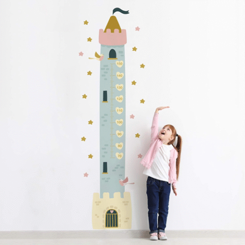 Adesivo de Princesas Régua de Crescimento Torre