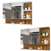 Armario Espelheira Para Banheiro com Porta de Espelho (3 cores)