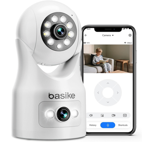 Basike Câmera de Segurança Wi-Fi 360º 1080p Full HD Visão Panorâmica e Detecção Humana-4MP