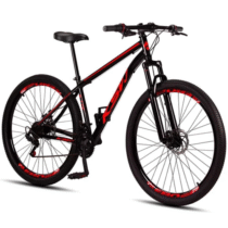 Bicicleta Aro 29 Aço Carbono Ksvj Freios Disco Suspensão 21V