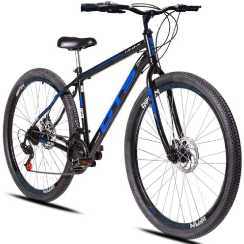 Bicicleta Mountain Bike Aro 29 Gts Feel Iron 21 Marchas Preto/Azul