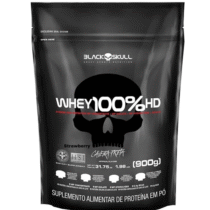 Black Skull Refil Whey 100% HD Morango 900g