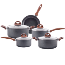 Brinox Jogo de Panelas Antiaderente Ceramic Life 5 Peças com Fundo de Indução Smart Plus