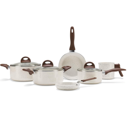 Brinox Jogo de Panelas Antiaderente Ceramic Life 6 Peças Smart Plus – Vanilla