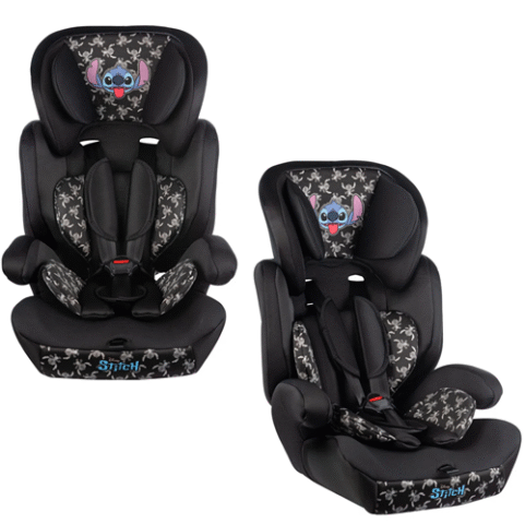 Cadeira Para Auto Disney Stitch Styll Baby Preto -Suporta de 9 a 36kg