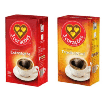Café 3 Corações Torrado e Moído Tradicional ou Extra Forte 500g