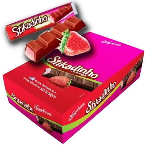Chocolate Stikadinho Morango Neugebauer 32 Unidades 12g
