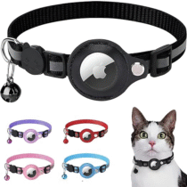 Coleira Refletiva para Gatos com Sporte de Airtag GPS com sino integrado (5 cores)