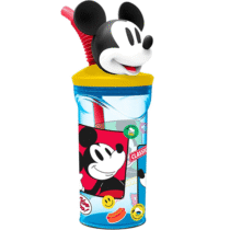 Copo 3D com Canudo Disney Mickey Mouse 360ml