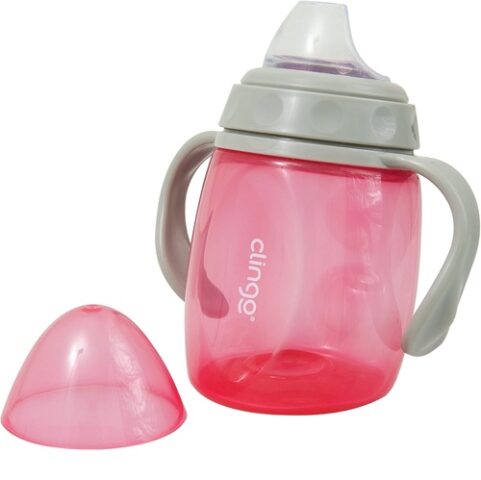 Copo Clingo Com Alças E Bico Em Silicone Colors Rosa