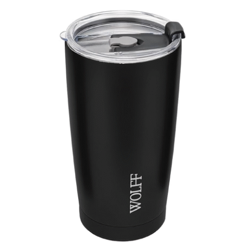 Copo Térmico Wolff de Aço Inox Parede Dupla Com Tampa 600ml Preto