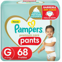 Fralda Pampers Pants Premium Care G 68 Unidades
