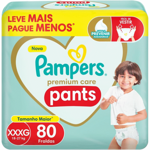 Fralda Pampers Premium Care Pants XXXG 80 Unidades