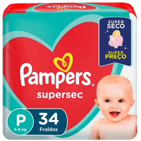 Fralda Pampers Supersec P 34 Unidades