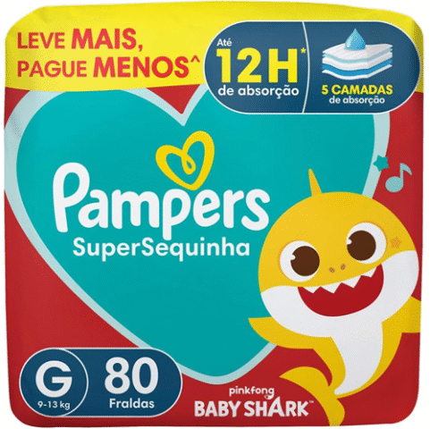 Fralda Pampers Supersequinha G 80 Unidades