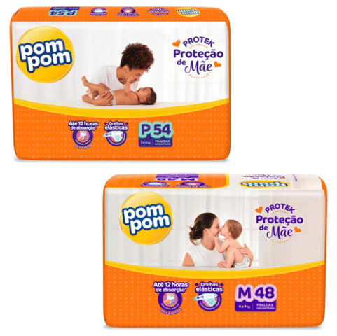Fralda Pom Pom Protek Proteção de Mãe Mega P/M