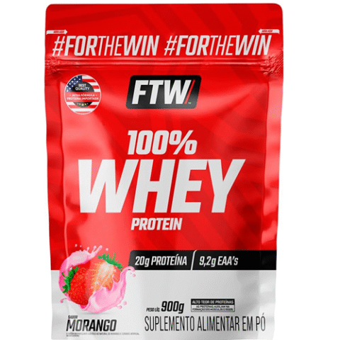 FTW Whey Protein 100% Concentrado Morango 900g